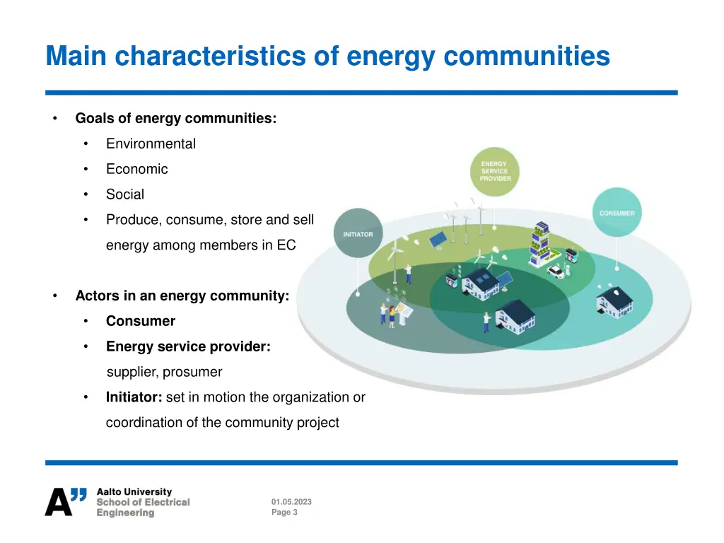 main characteristics of energy communities
