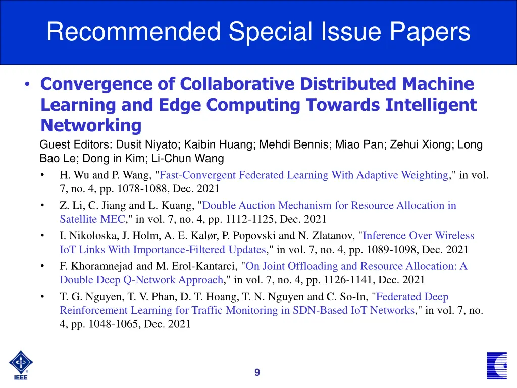 recommended special issue papers