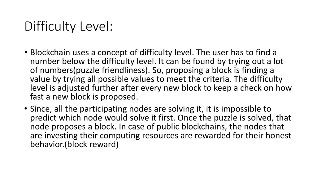 difficulty level