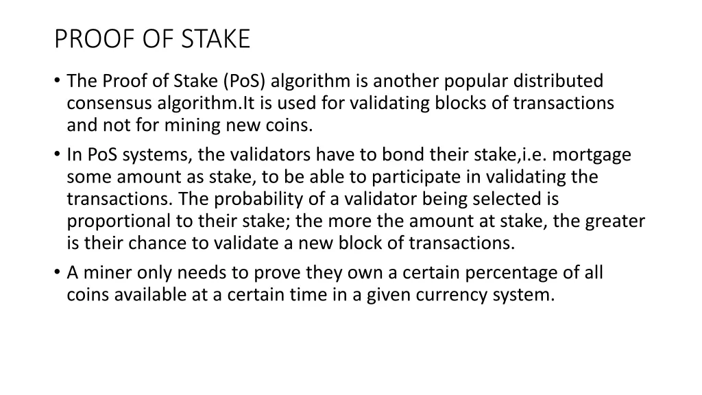 proof of stake