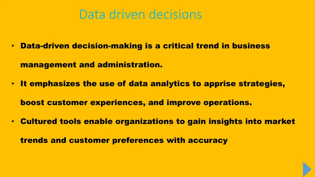 data driven decisions