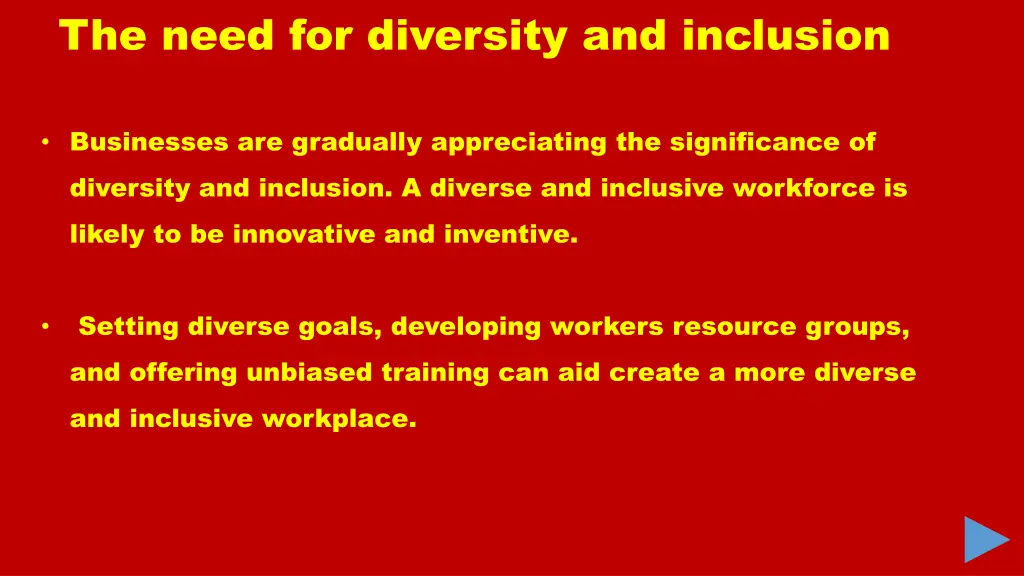 the need for diversity and inclusion