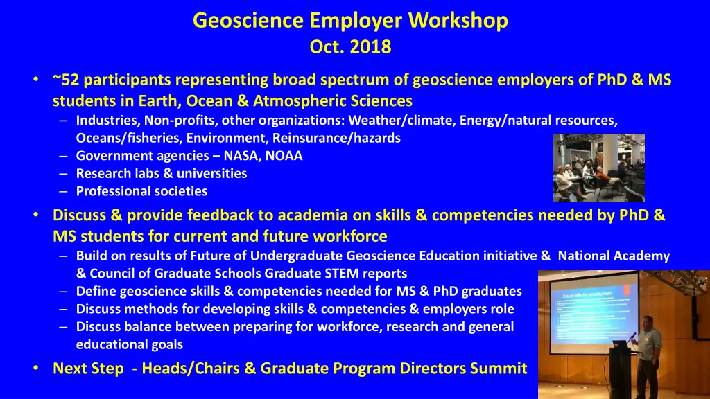 geoscience employer workshop oct 2018