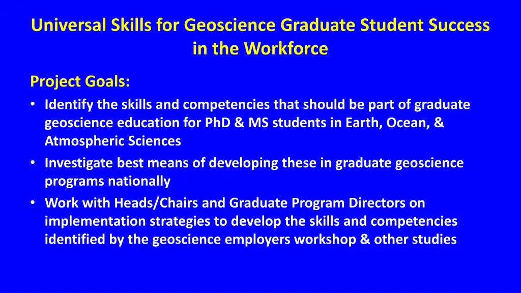 universal skills for geoscience graduate student 1