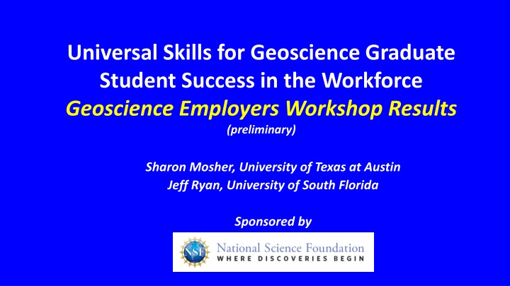 universal skills for geoscience graduate student