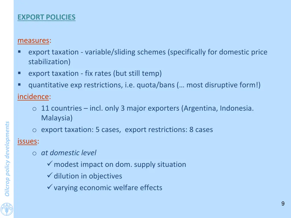 export policies