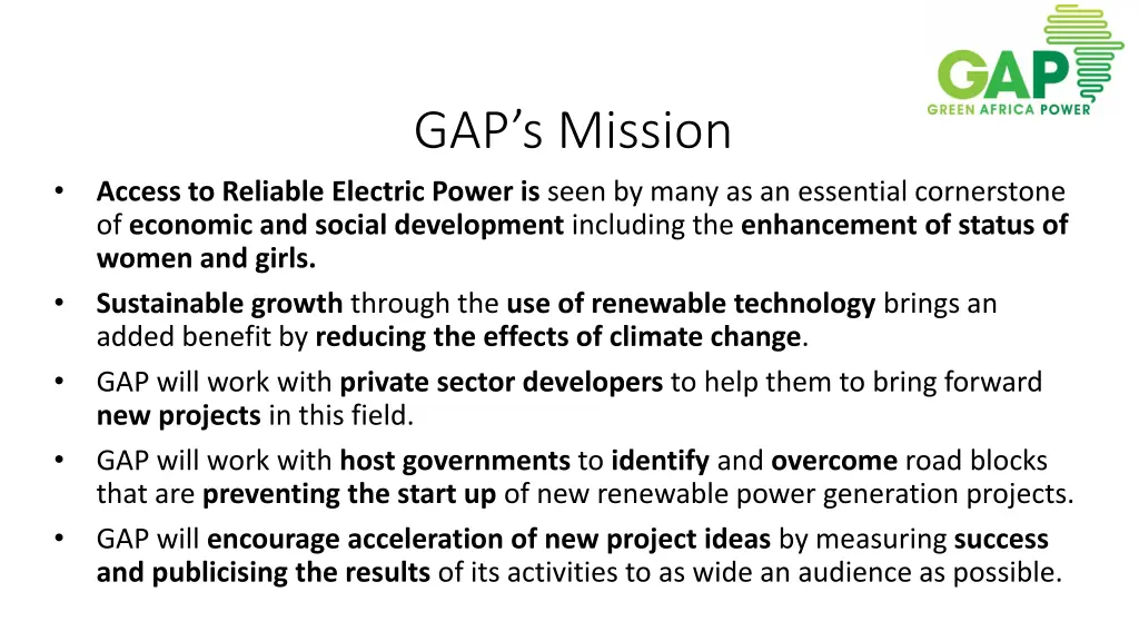 gap s mission