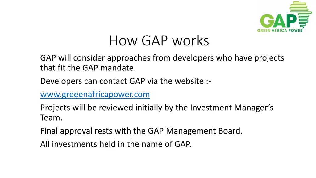 how gap works
