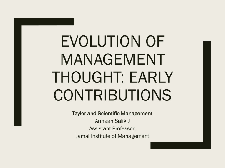 evolution of management thought early