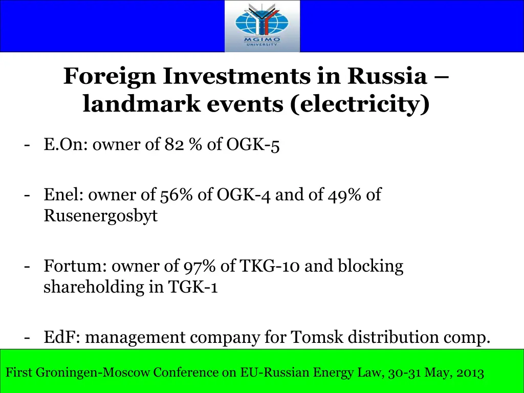 foreign investments in russia landmark events 1