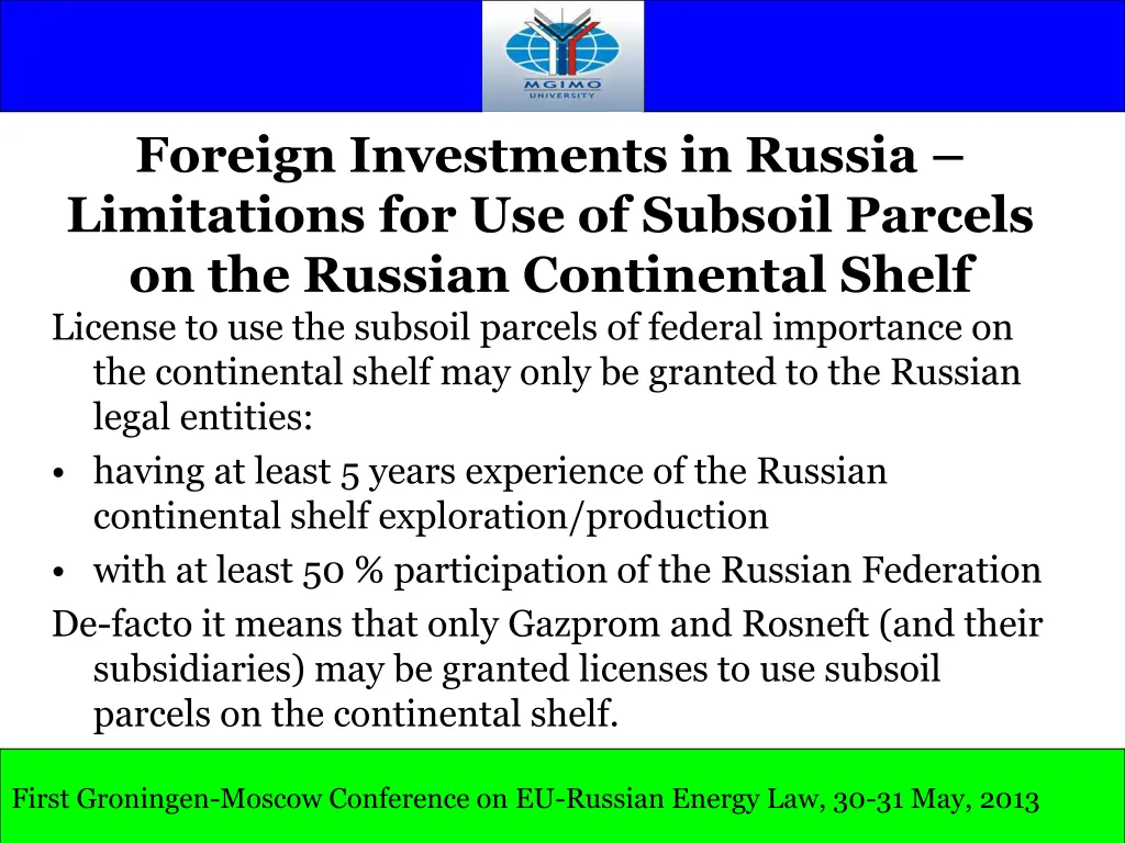foreign investments in russia limitations