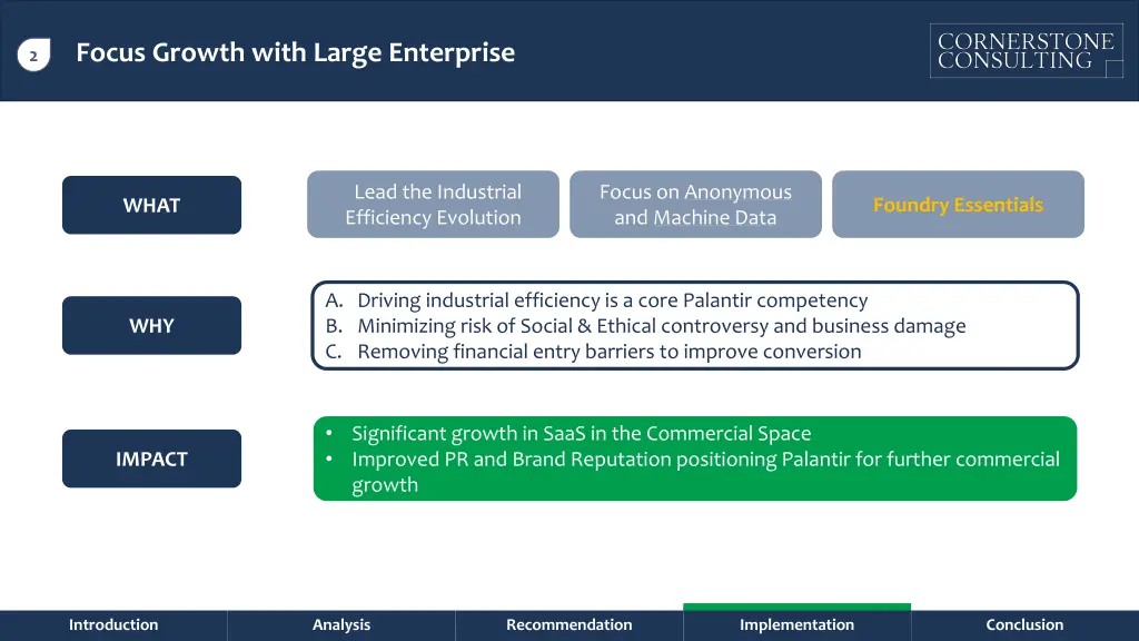 focus growth with large enterprise