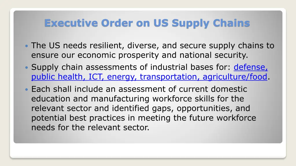 executive order on us supply chains
