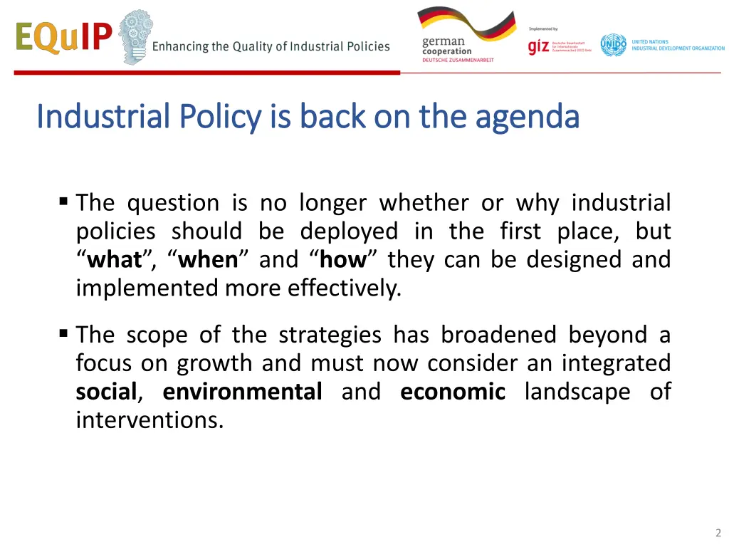 industrial policy is back on the agenda
