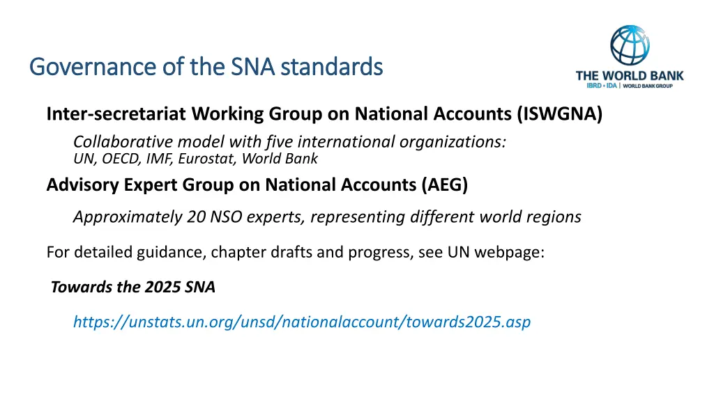 updating the system of national accounts standards