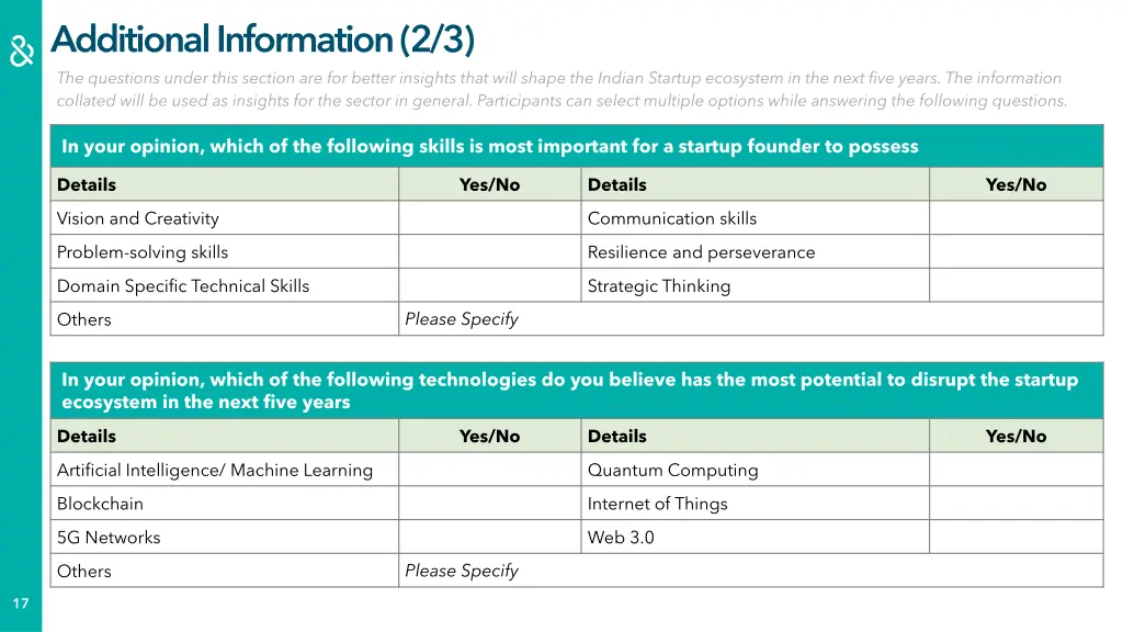 additional information 2 3