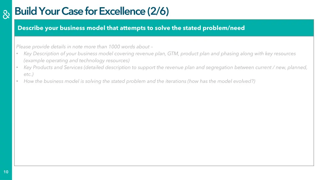 build your case for excellence 2 6