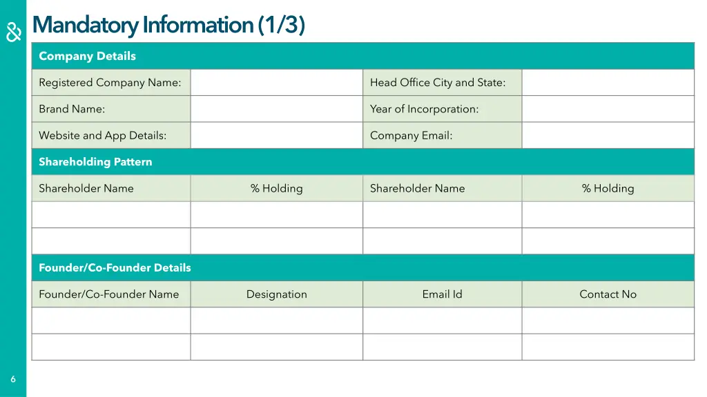 mandatory information 1 3