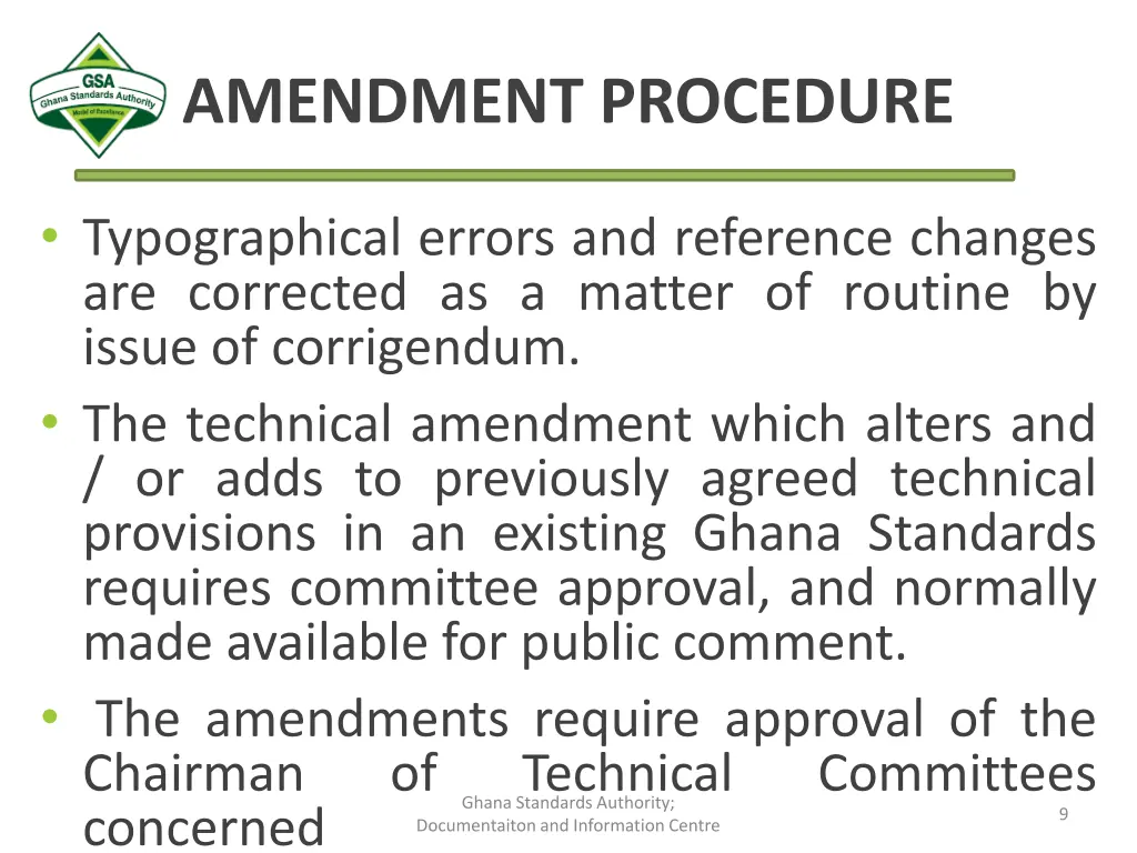 amendment procedure