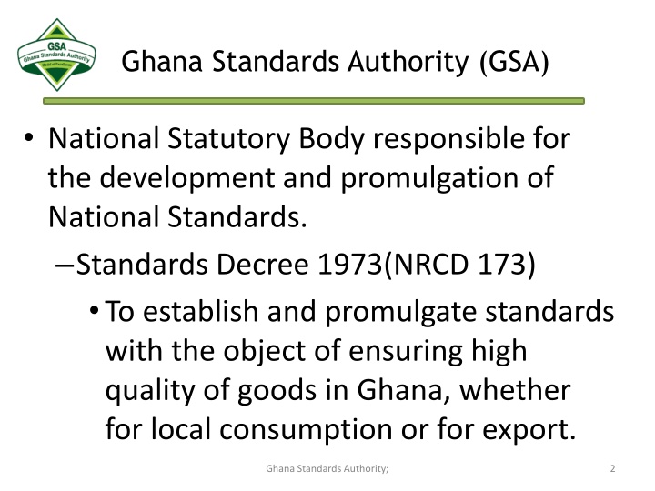 ghana standards authority gsa