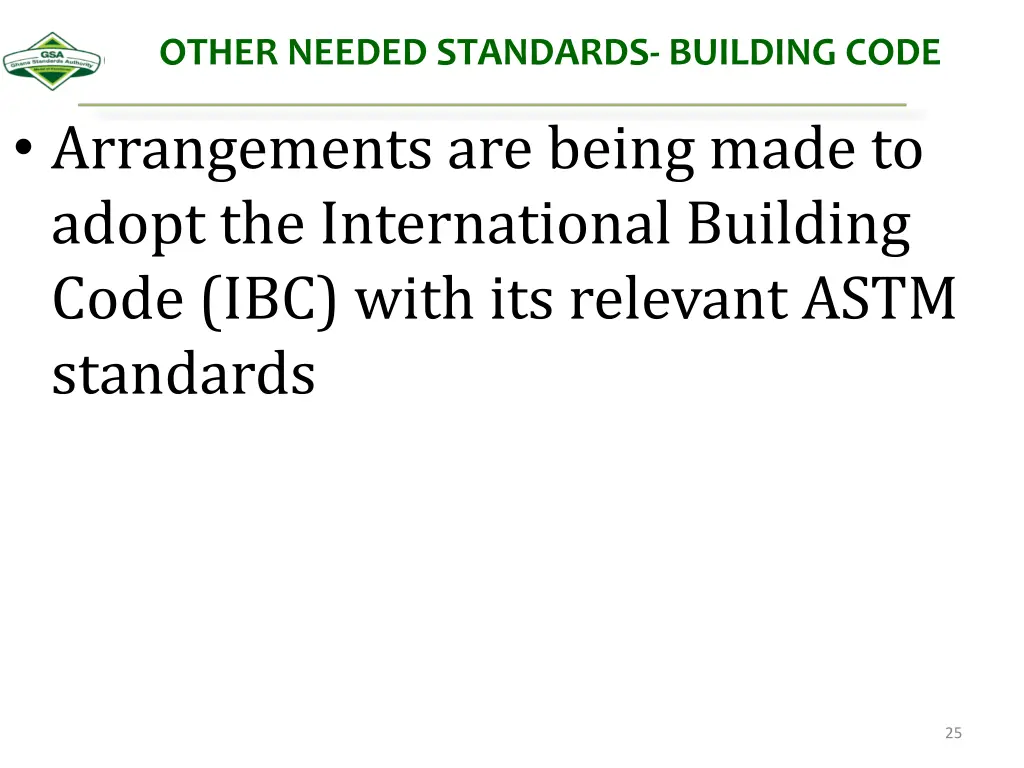other needed standards building code