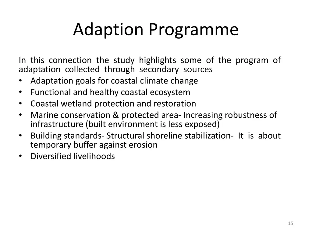 adaption programme