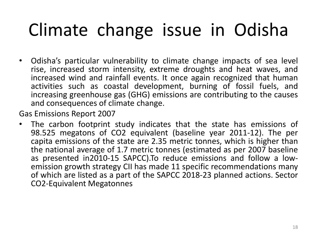 climate change issue in odisha