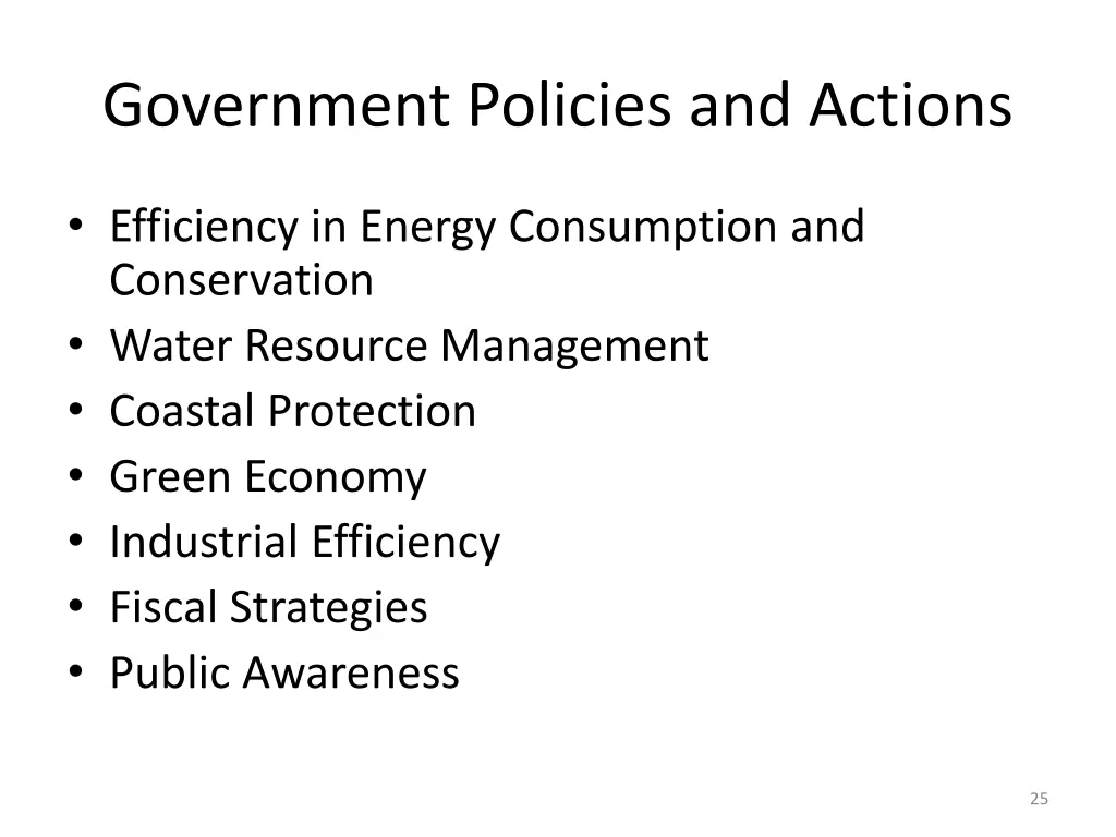 government policies and actions