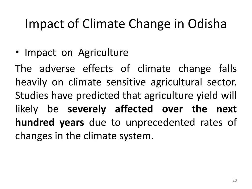 impact of climate change in odisha
