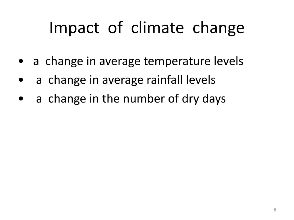 impact of climate change