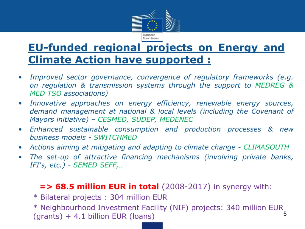 eu funded regional projects on energy and climate