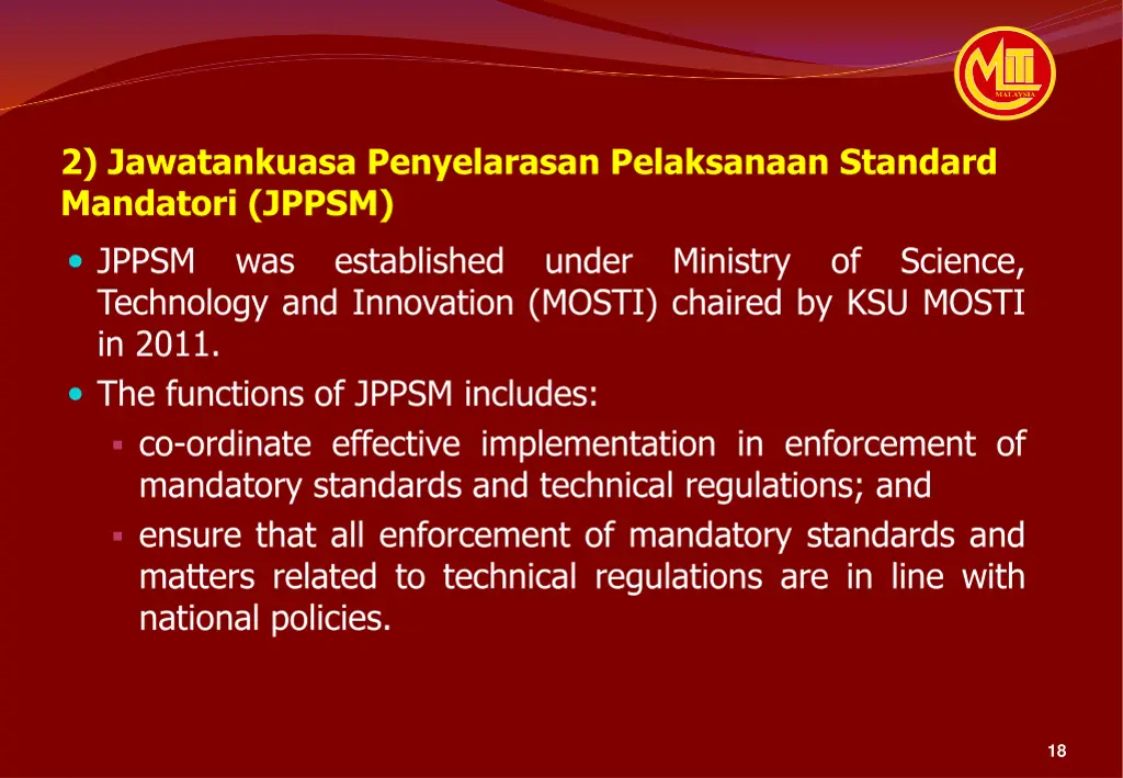 2 jawatankuasa penyelarasan pelaksanaan standard