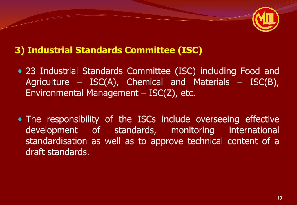 3 industrial standards committee isc