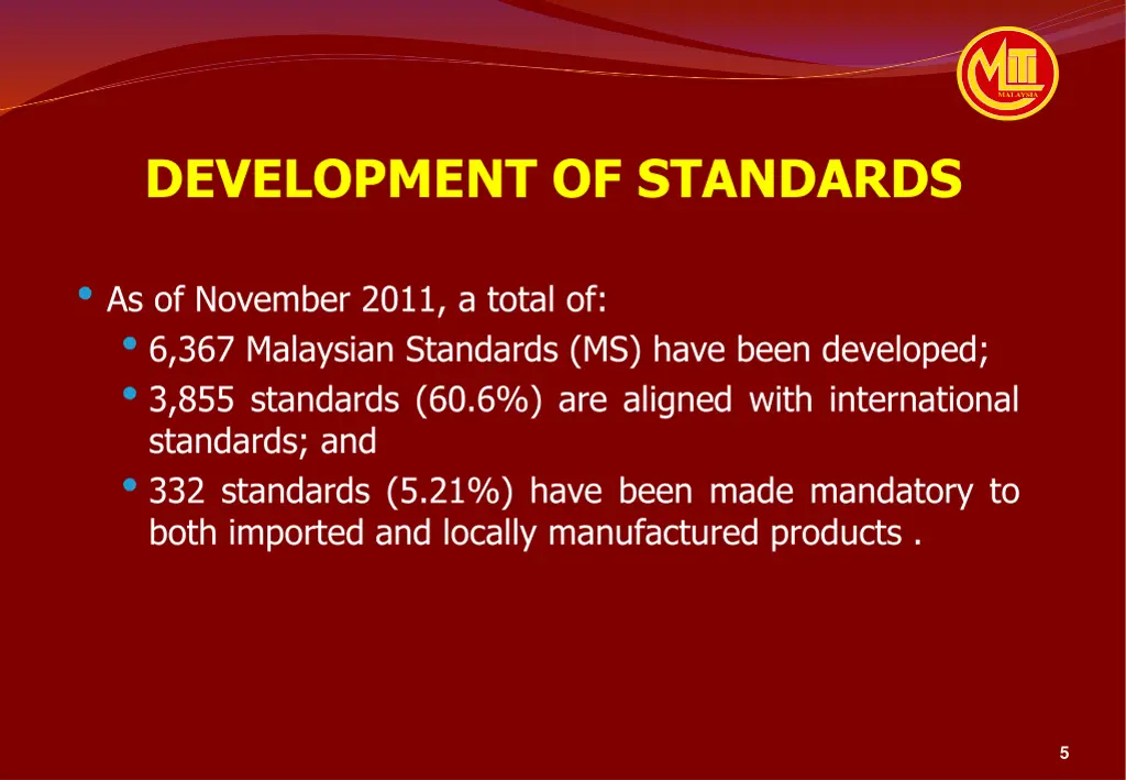 development of standards