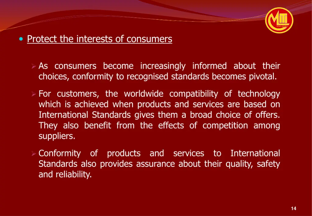 protect the interests of consumers
