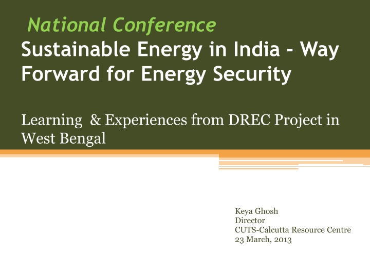 national conference sustainable energy in india
