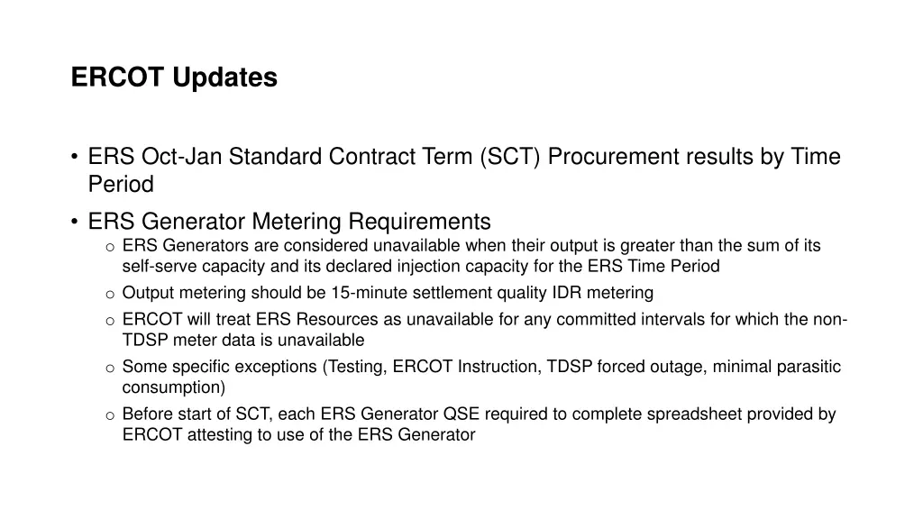ercot updates