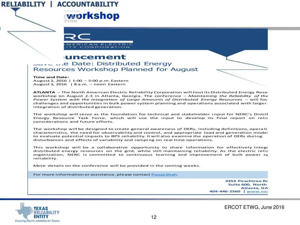 upcoming workshop
