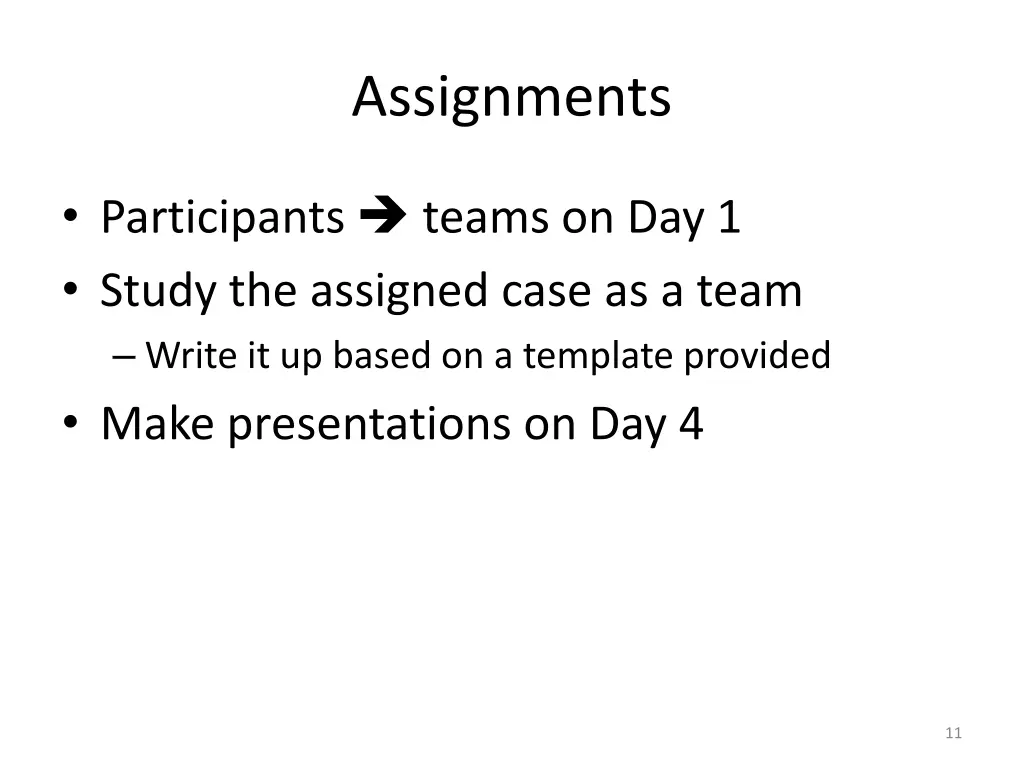 assignments