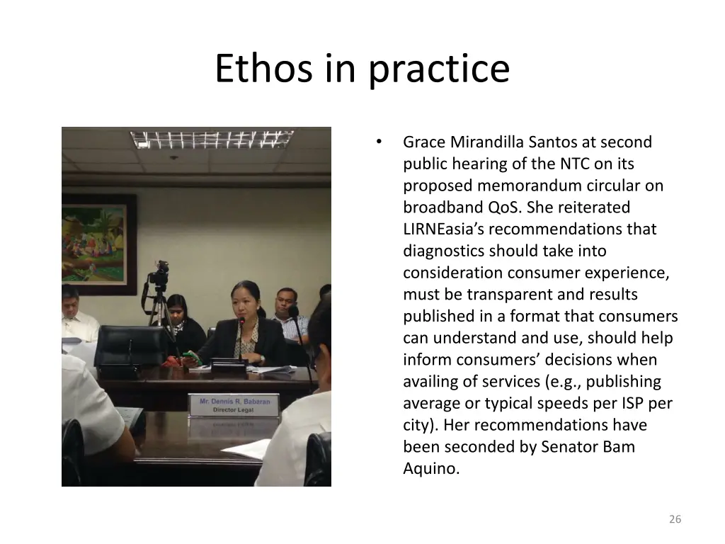 ethos in practice