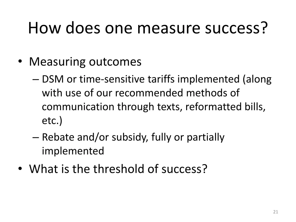 how does one measure success 1