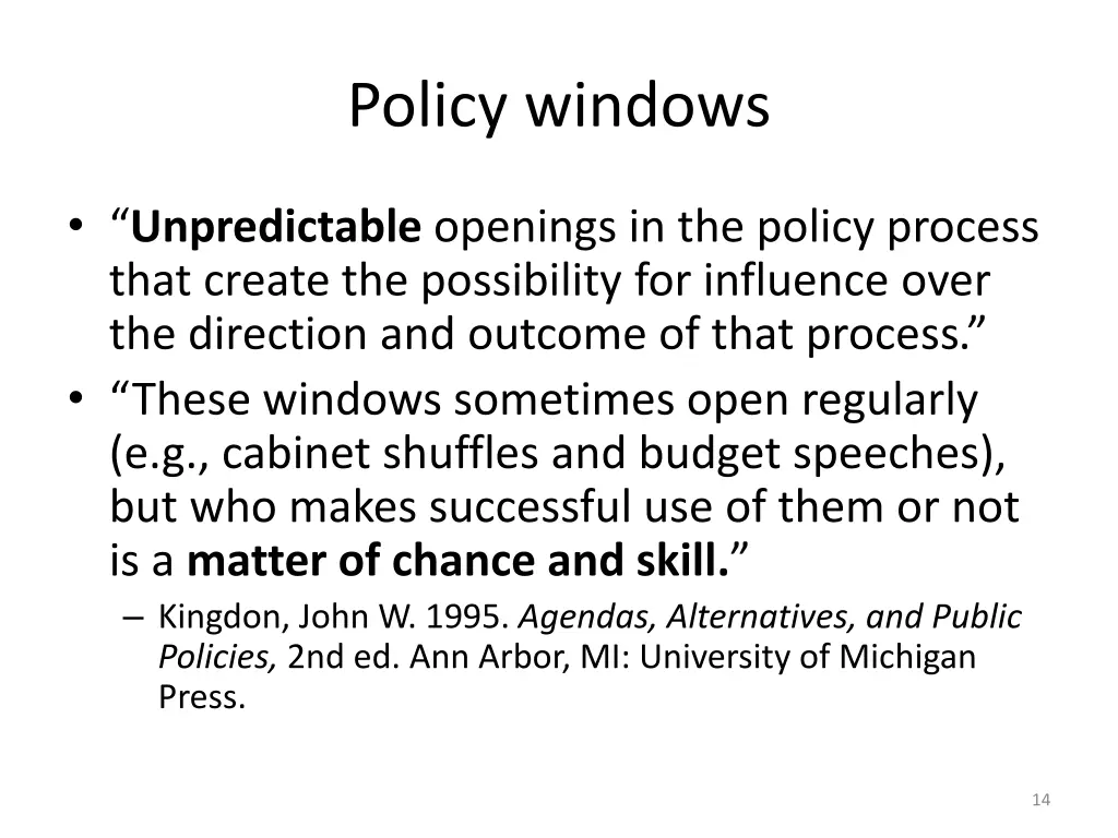 policy windows