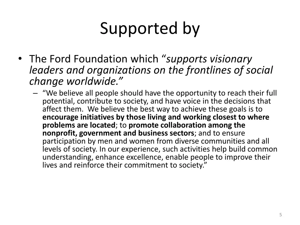 supported by