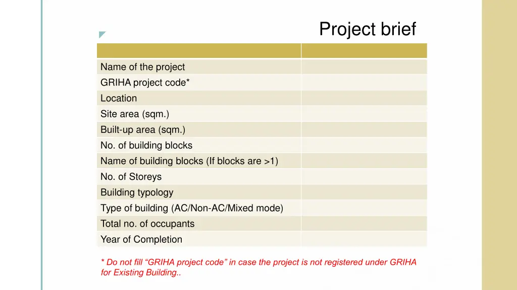 project brief