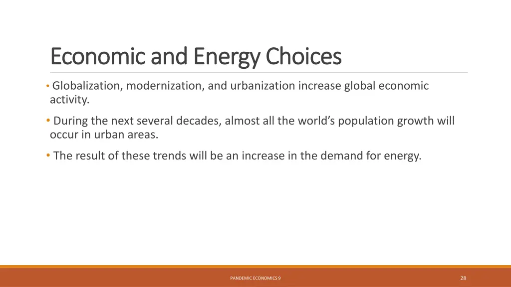economic and energy choices economic and energy