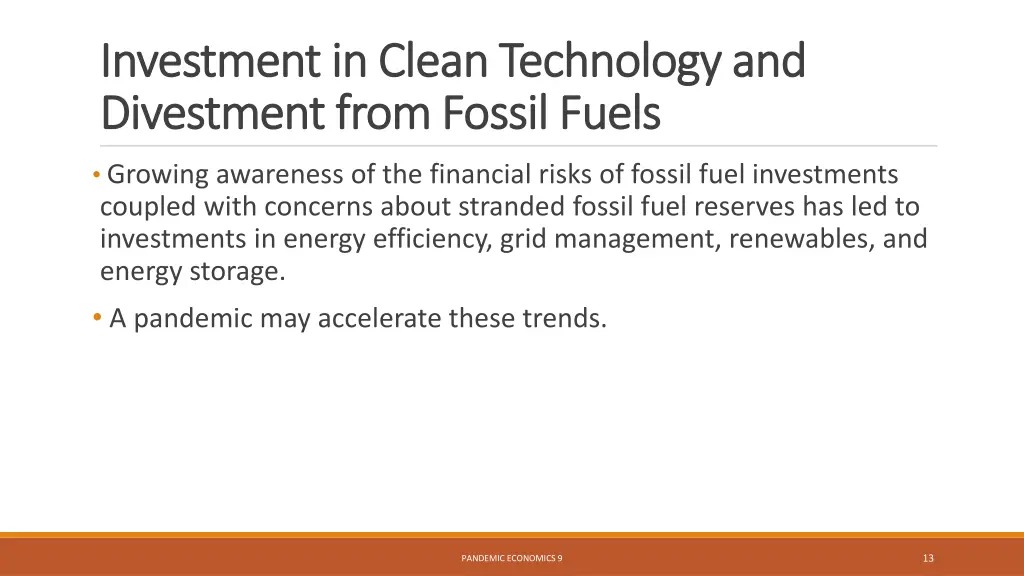 investment in clean technology and investment