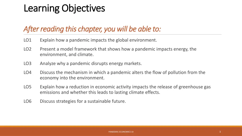 learning objectives learning objectives