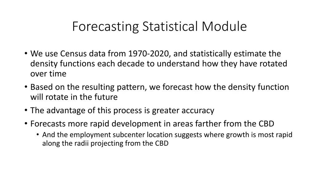 forecasting statistical module
