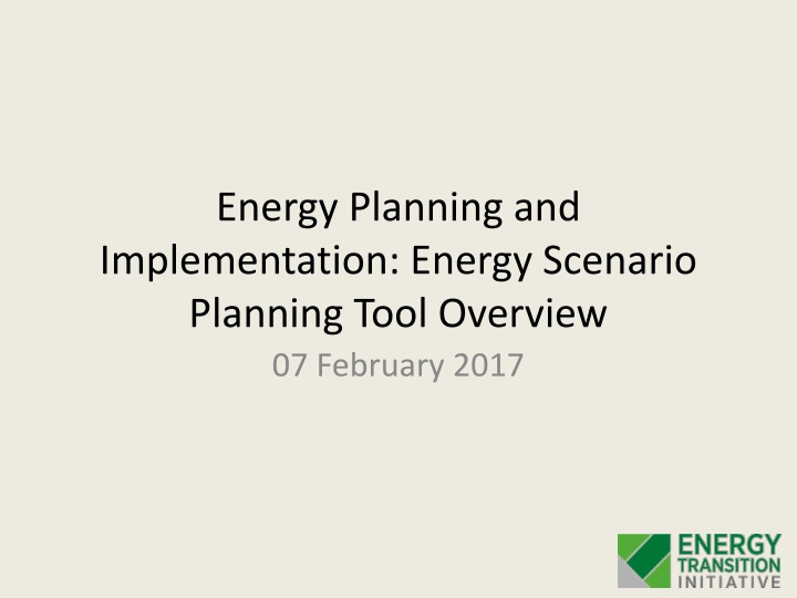 energy planning and implementation energy