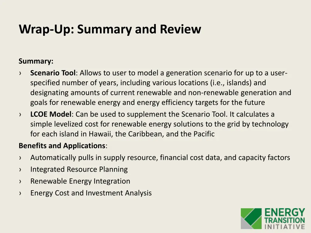 wrap up summary and review